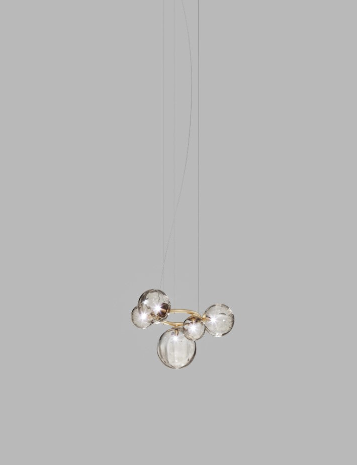 Puppet Ring SP 5 Lampadario sospensione in vetro soffiato fumé trasparente