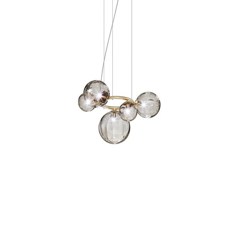 Puppet Ring SP 5 Lampadario sospensione in vetro soffiato fumé trasparente