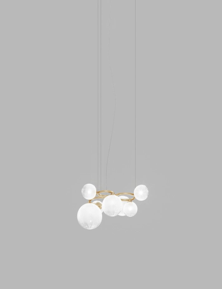 Puppet Ring SP 7 Lampadario sospensione in vetro soffiato bianco sfumato
