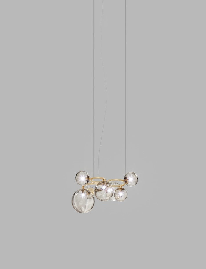 Puppet Ring SP 7 Lampadario sospensione in vetro soffiato fumé trasparente