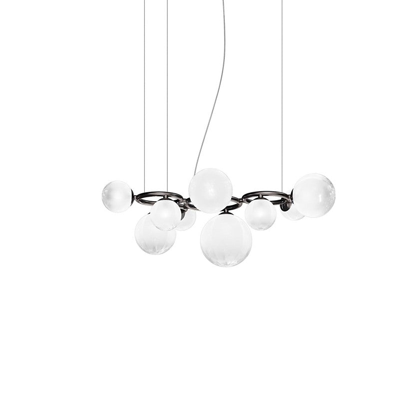 Puppet Ring SP 9 Lampadario sospensione in vetro soffiato bianco sfumato