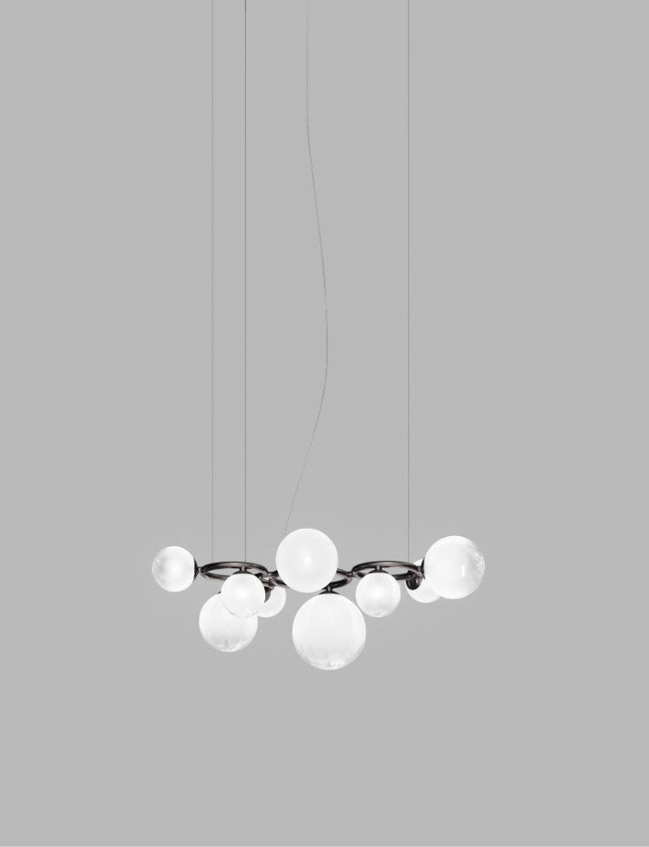 Puppet Ring SP 9 Lampadario sospensione in vetro soffiato bianco sfumato