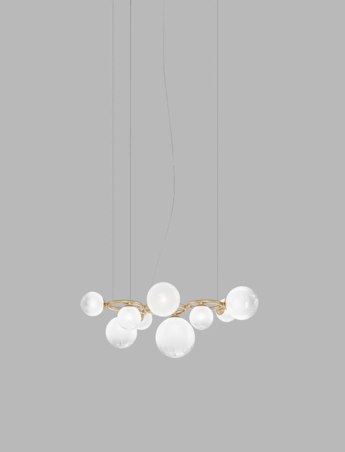 Puppet Ring SP 9 Lampadario sospensione in vetro soffiato bianco sfumato