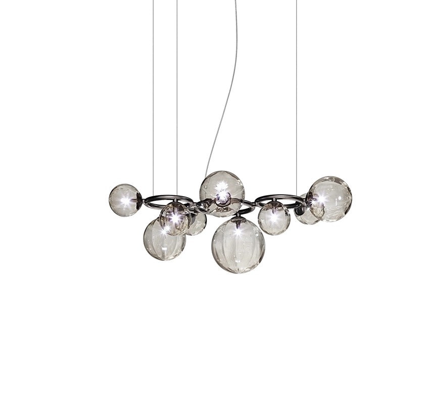 Puppet Ring SP 9 Lampadario sospensione in vetro soffiato fumé trasparente