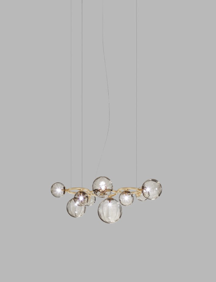 Puppet Ring SP 9 Lampadario sospensione in vetro soffiato fumé trasparente