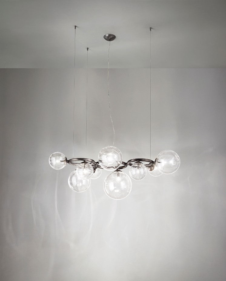 Puppet Ring SP 9 Lampadario sospensione in vetro soffiato cristallo trasparente
