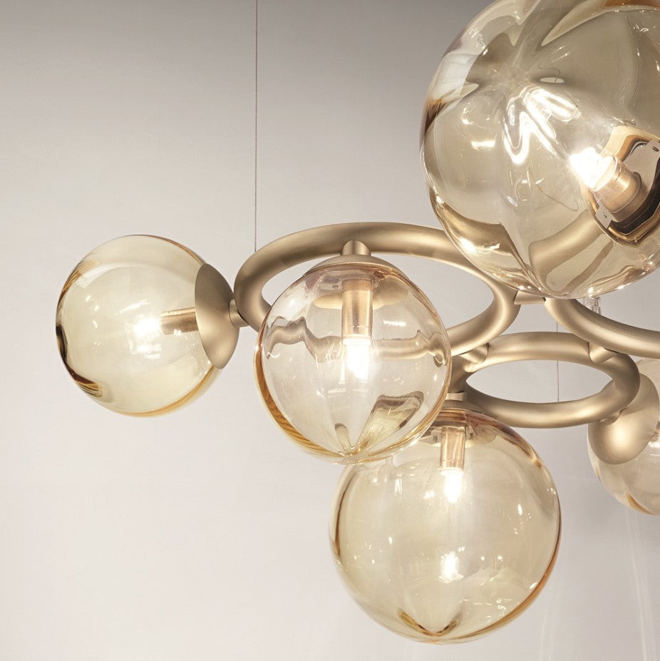 Puppet Ring SP 7 Lampadario sospensione in vetro soffiato fumé trasparente