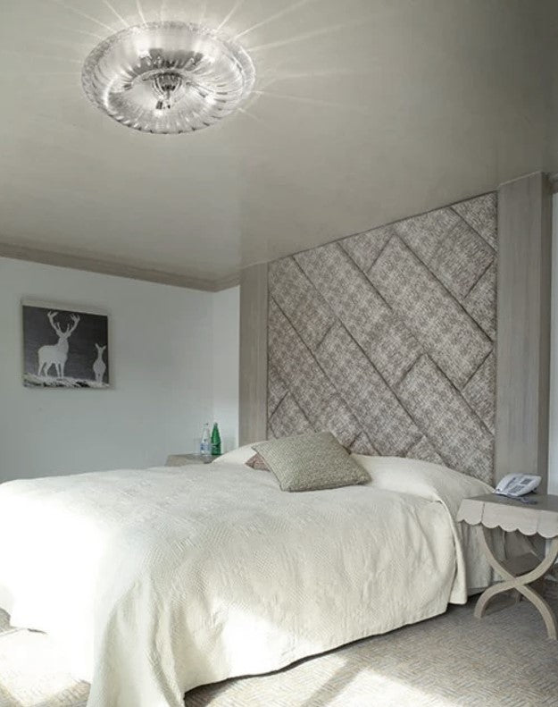 Novecento PL Plafoniera lampada soffitto muranese in vetro soffiato cristallo rigadin