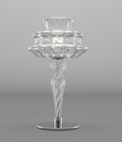 Novecento LT Lume lampada tavolo muranese in vetro soffiato cristallo rigadin