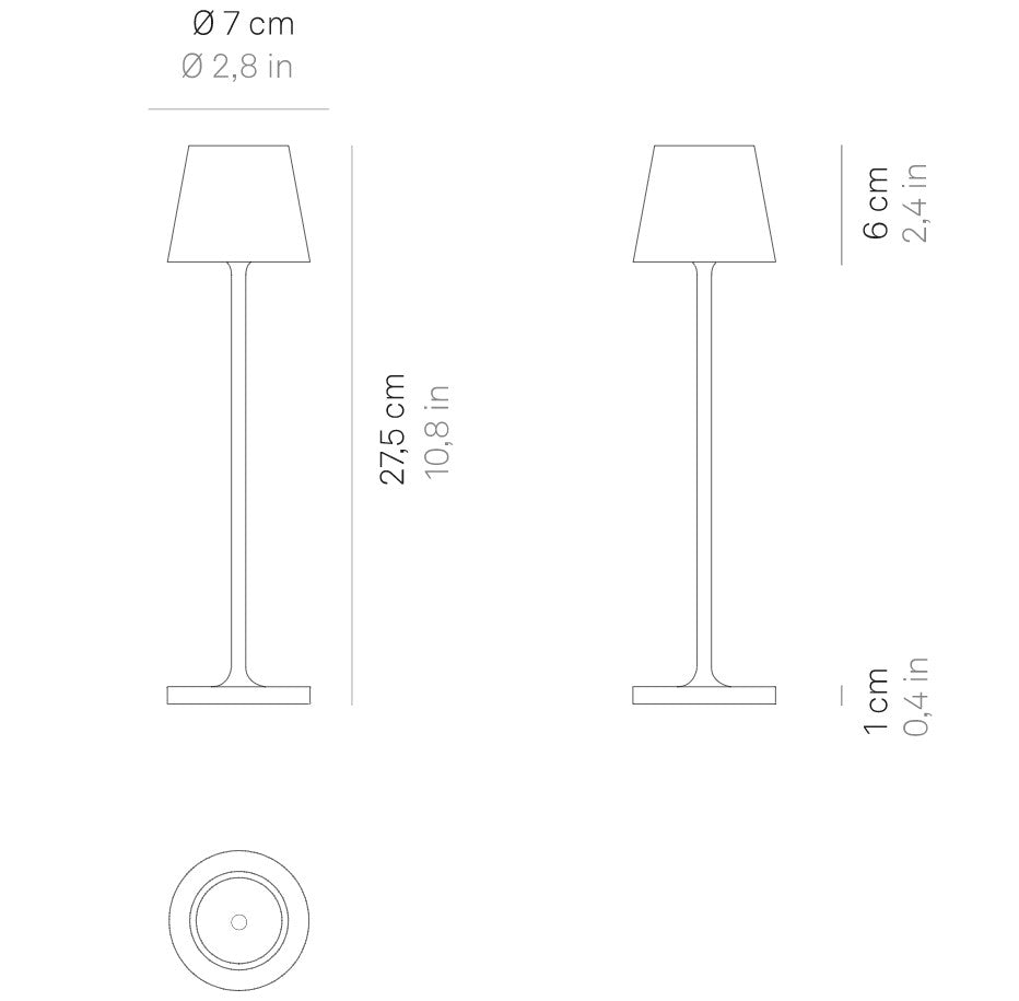 Poldina Pro Micro Bianco Lampada ricaricabile da tavolo